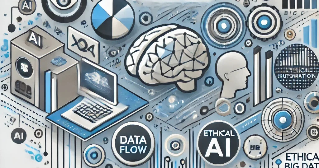 DALL·E 2024-10-18 14.58.38 - A modern infographic-style illustration representing 2024 trends in artificial intelligence and big data. The image features symbols of AI technology,